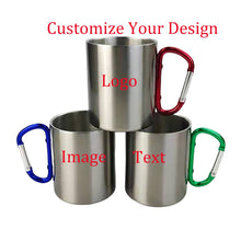 Load image into Gallery viewer, Customize Cup Diy stainless steel Mug 300ML Design Climbing Botton Carabiner Print of Your Logo image Personalized Kitchen Drink
