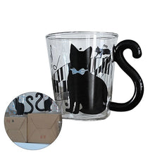 Load image into Gallery viewer, Mignon chat Kitty verre tasse tasse tasse à thé lait café tasse points décoration maison bureau tasse avec poignée merveilleux cadeau
